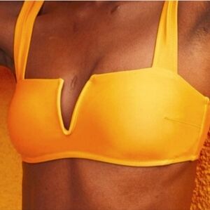 AERIE DEEP PLUNGE Crop Tank Top Bikini Top Size Small